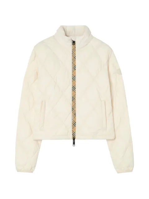 Burberry Checker-tape quilted nylon Bramford jacket Neutrals 8127008