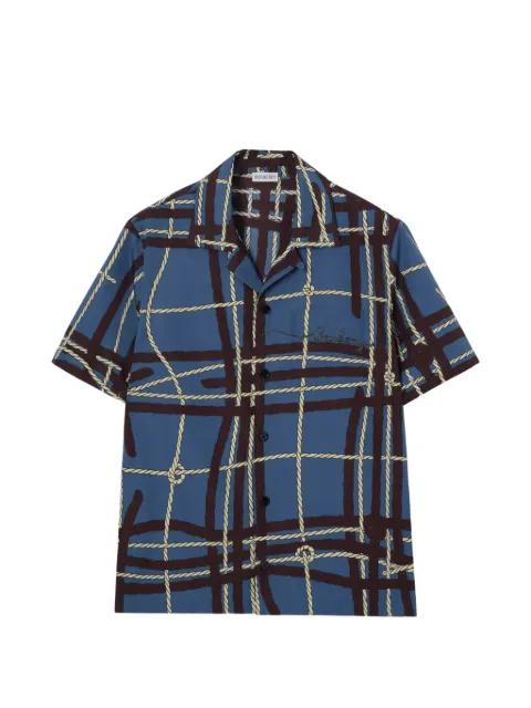 Burberry relaxed-fit knot-check cotton shirt Blue 8127735