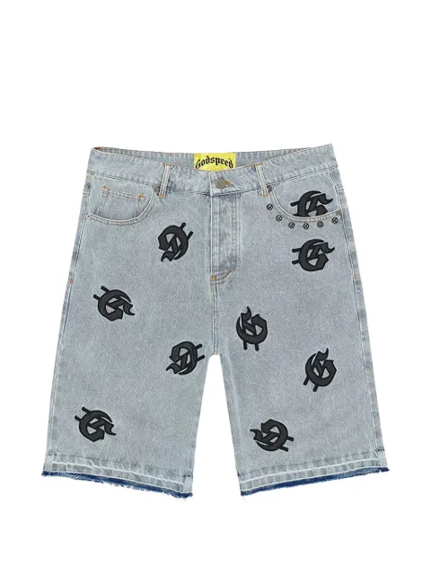 GODSPEED Infinity logo-patch shorts Blue GS398