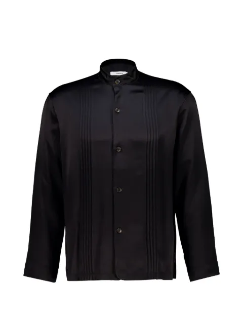 COMMAS pleated silk shirt Black PF26H022
