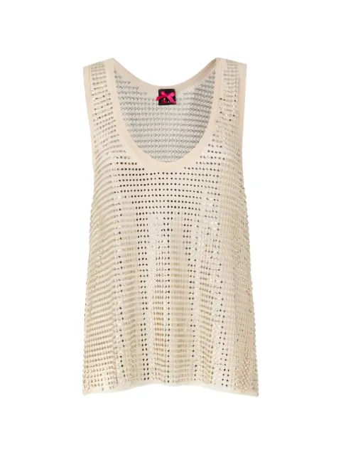 PINKO Dyane sequin-embellished scoop-neck tank top Neutrals 107518A3IH