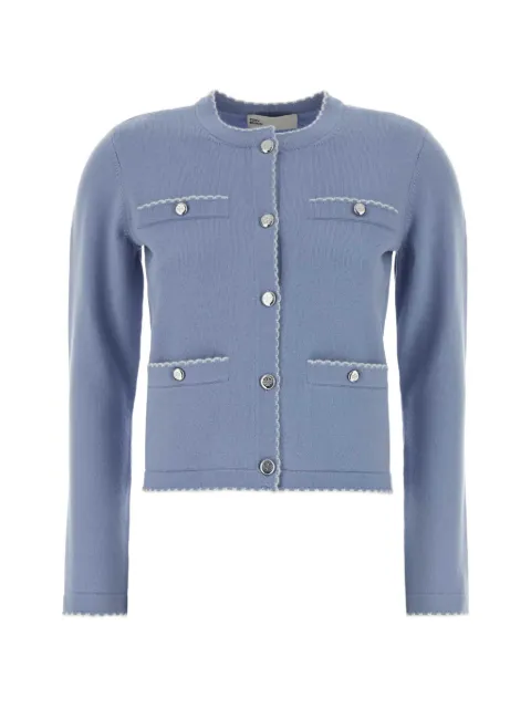 Tory Burch Kendra scalloped wool cardigan Blue 182317