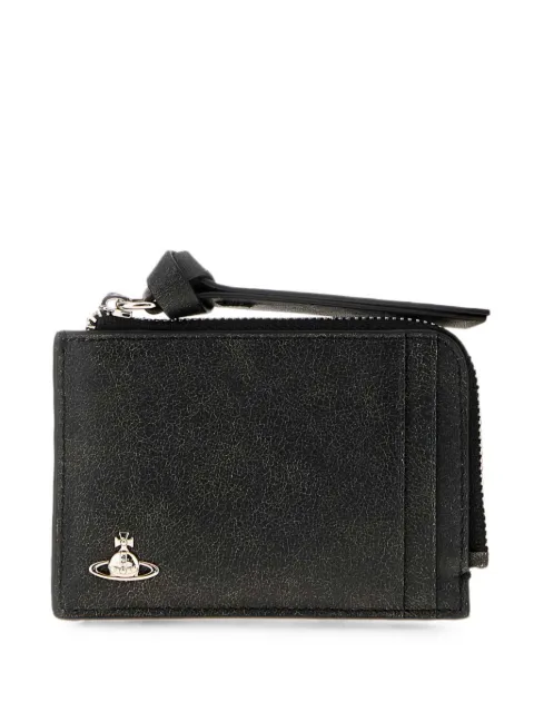 Vivienne Westwood Orb-plaque zip-around card holder Black 54020016UL00EQ