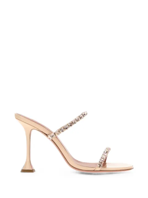 Amina Muaddi Gigi crystal-embellished sandals Gold GIGISLIPPER95