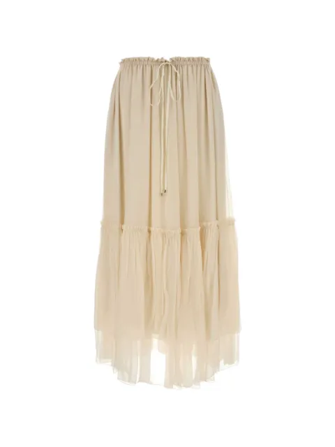 Chloé ruffled silk maxi skirt Neutrals CH26UJU70001