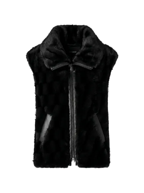 PINKO faux-fur high-neck gilet Black 106939A3C5