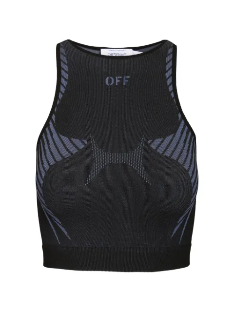 Off-White logo-print cropped top Black 2FA00401T