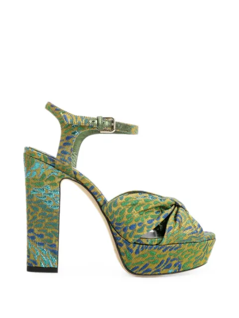 Jimmy Choo Heloise knotted platform sandals Green HELOISE120