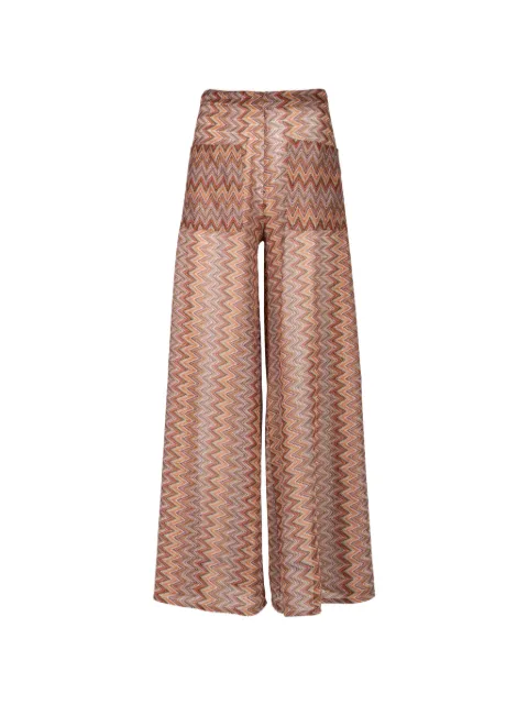 PALMACEA Yera zigzag-knit wide-leg trousers Orange 6104630000