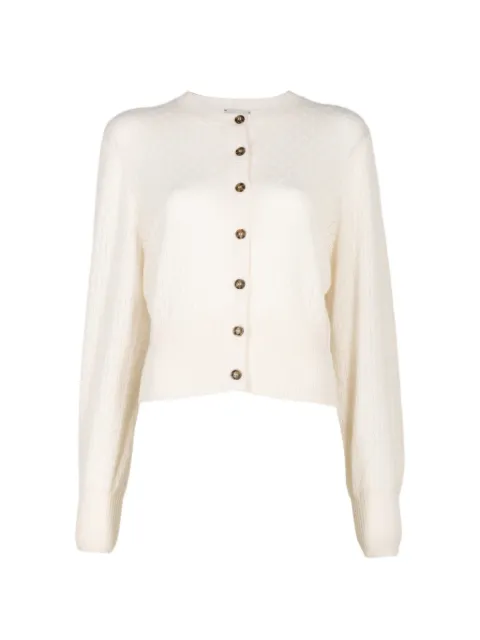 Le Kasha Gaya pointelle-knit cardigan White GAYA000