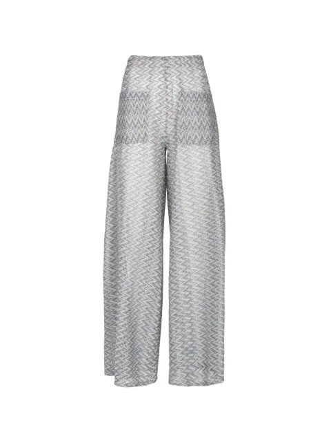 PALMACEA Yera zigzag-knit wide-leg trousers Blue 6104630000