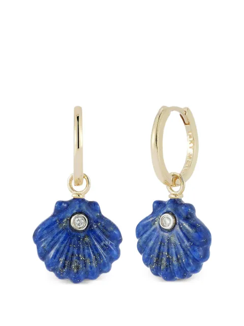 Mateo Venus diamond drop earrings Gold 14KTCARVEDLAPISVENUSSHELLDROPEARRINGS