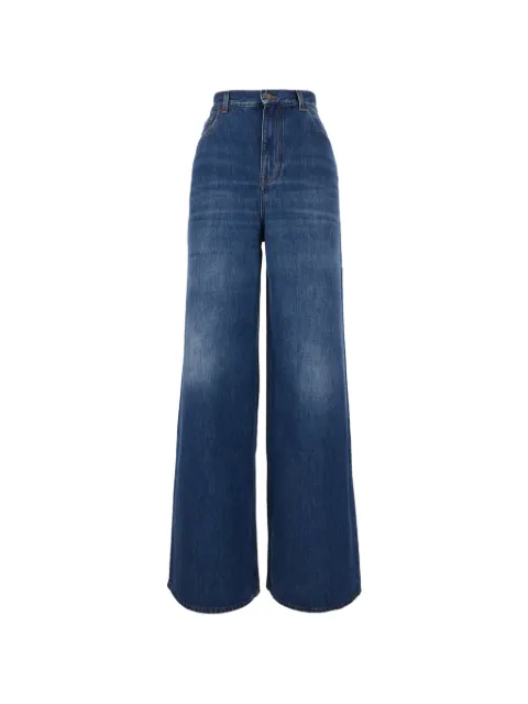 Chloé logo-patch wide-leg jeans Blue CH24ADP02150