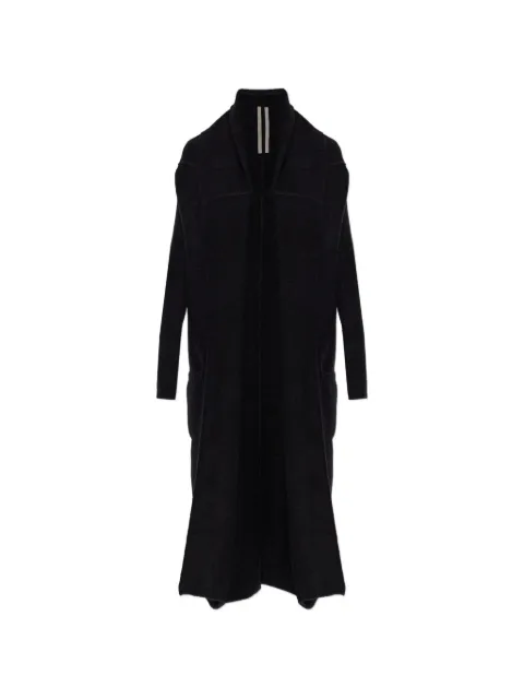 Rick Owens ribbed-knit shawl-collar coat Black RP02F5667KWP