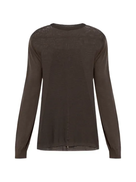 Rick Owens ribbed-knit trim sweater Brown RU02F4627ML