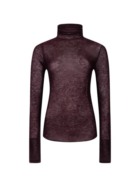 PINKO rhinestone-embellished roll-neck sweater Red 105821A2PM