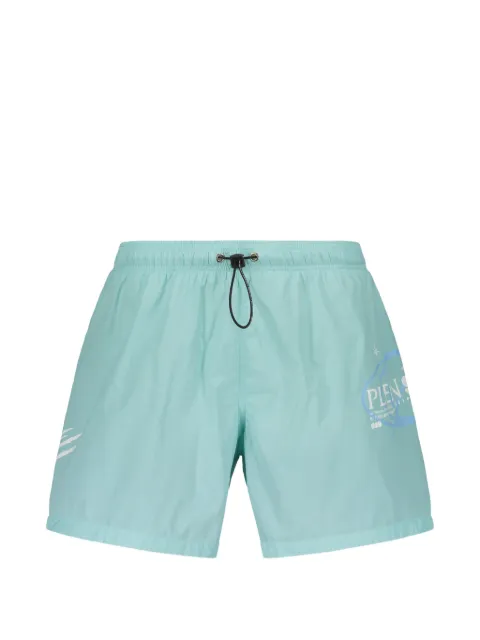Plein Sport logo-print drawstring swim shorts Blue PS26MBM03