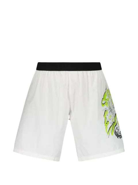Plein Sport graphic-print swim shorts White PS26MBL03