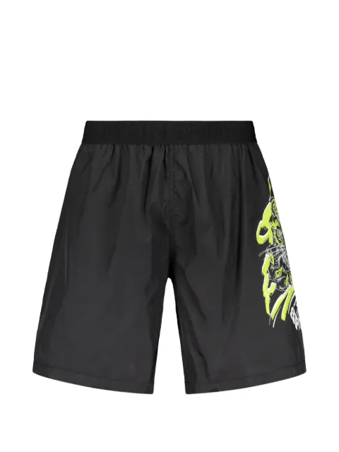 Plein Sport graphic-print logo-waistband swim shorts Black PS26MBL03