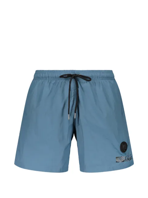 Plein Sport logo-patch drawstring swim shorts Blue PS26MBM01
