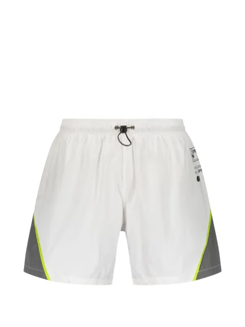 Plein Sport drawstring-waist panelled swim shorts White PS26MBM06