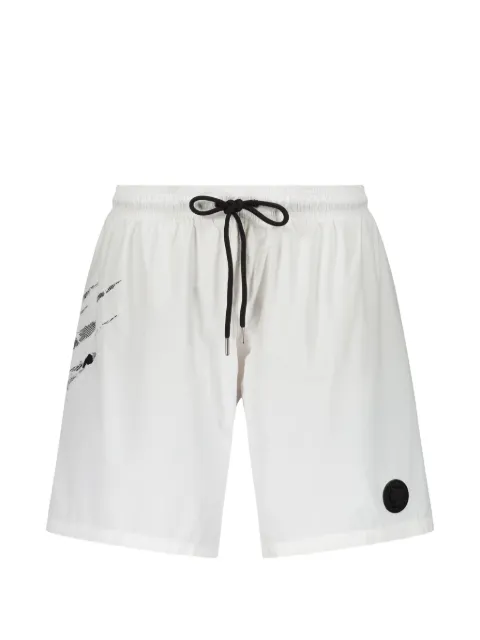 Plein Sport logo-patch graphic-print swim shorts White PS26MBL02