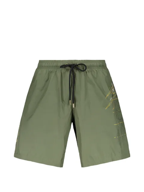 Plein Sport graphic-print drawstring swim shorts Green PS26MBL04