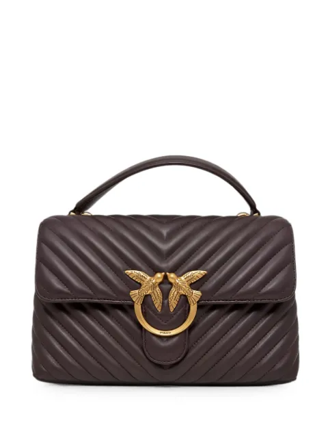 PINKO Love Lady Puff chevron-quilted shoulder bag Brown 100043A0GK