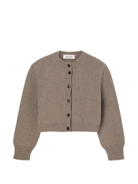 Róhe cropped ribbed-knit cardigan Neutrals 42023358