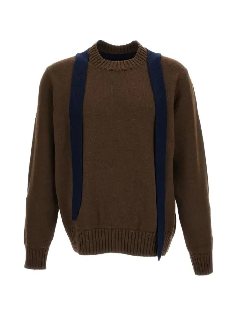 sacai scarf-detail sweater Brown 2604069M
