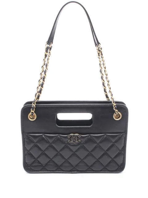 CHANEL Pre-Owned 2021-2026 Small CC Quilted Lambskin Shopping Bag satchel Black RAIXY36O5X2UXISI