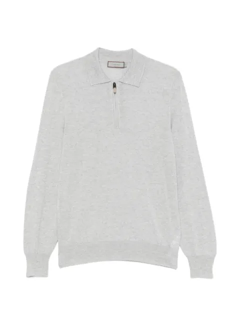 Canali quarter-zip knitted polo shirt Grey MK01149C0572