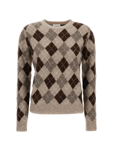 P.A.R.O.S.H. argyle-knit sweater Neutrals D540996LAMB808