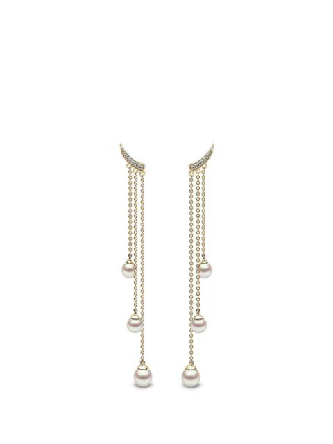 Yoko London Freshwater pearl and diamond Apex earrings Gold Q2089EARR6F