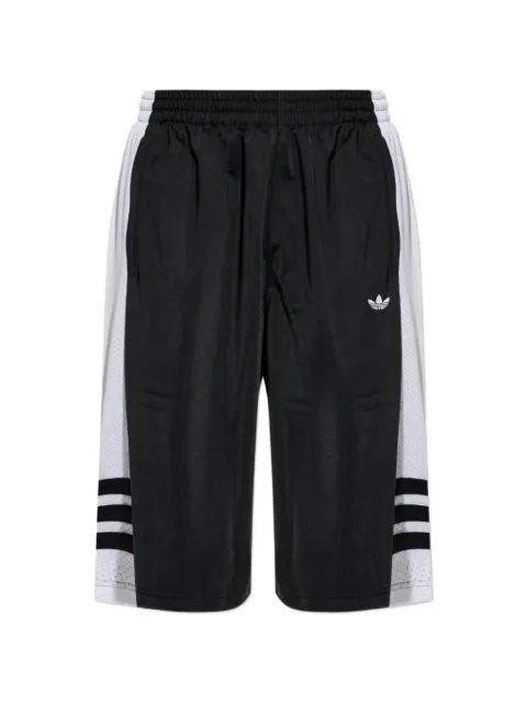 adidas Trefoil-stripe logo-embroidered track shorts Black KS9301