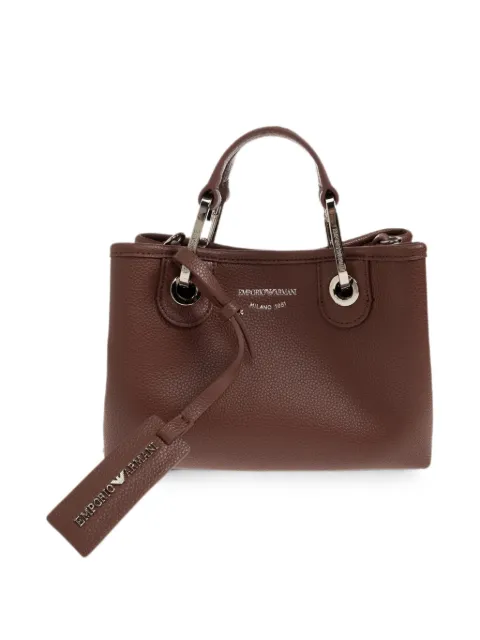 Emporio Armani logo-printed pebbled-effect tote bag Brown EW000382AF12036