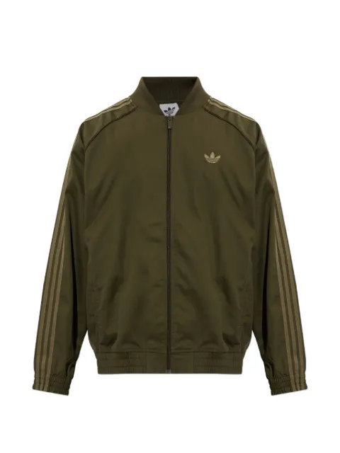 adidas logo-embroidered side-stripe jacket Green KR1370