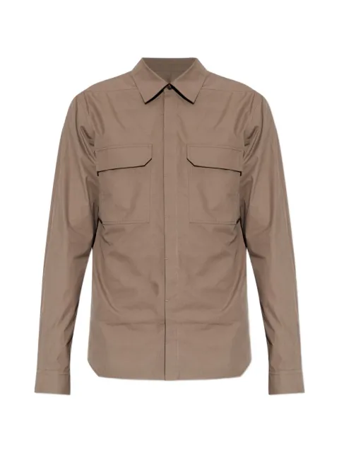 Rick Owens flap-pocket long-sleeve shirt Brown RU02F4291P