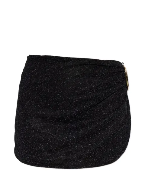 Oséree Lumière Spiral wrap-style pareo Black MPF268LUREX
