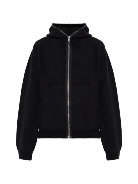 Rick Owens hooded zip-up cardigan Black RP02F5678KWP