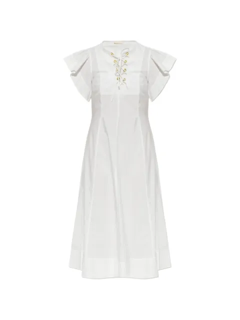 Ulla Johnson Odessa ruffled-sleeve midi dress White PF260144