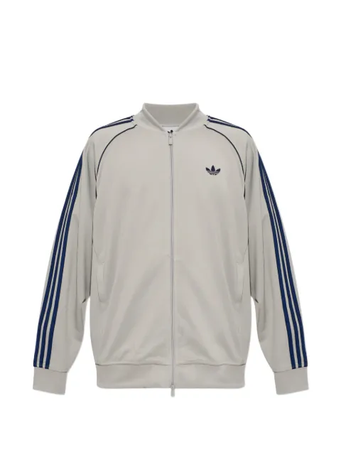 adidas logo-embroidered zip-up sweatshirt Grey KS4955