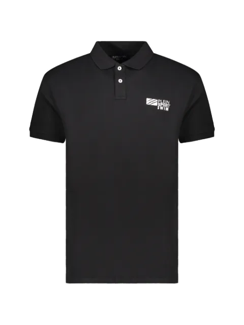 Plein Sport logo-patch short-sleeve polo shirt Black PS26MPL01