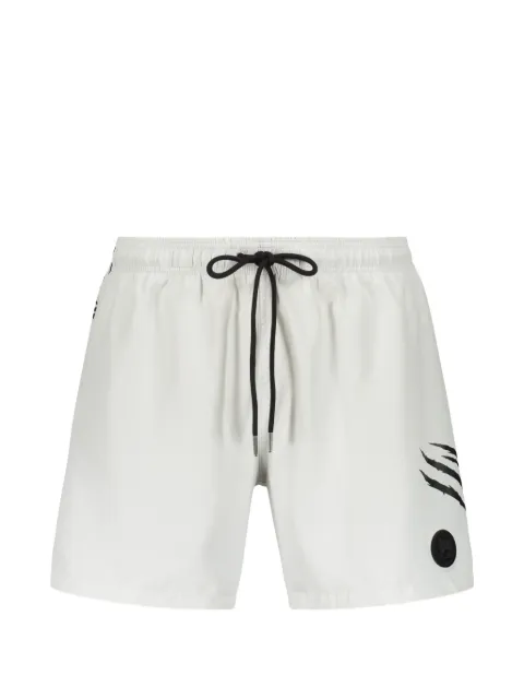 Plein Sport logo-patch drawstring swim shorts White PS26MBM07