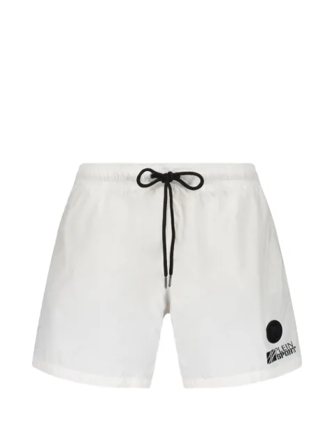 Plein Sport logo-patch drawstring swim shorts White PS26MBM01