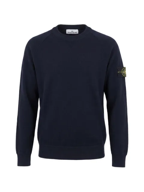 Stone Island logo-patch raglan-sleeve sweater Blue L2S155100020S01A1