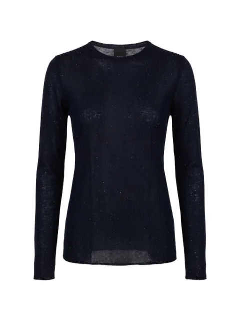 PINKO glitter-embellished long-sleeve sweater Blue 105398A2PM
