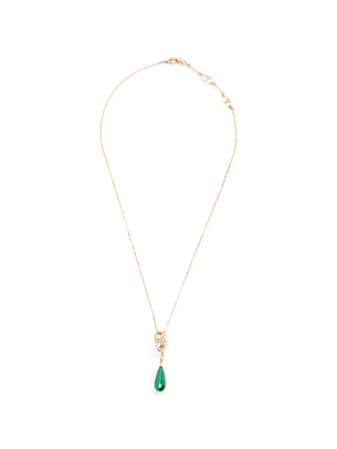 Valentino Garavani crystal-embellished drop necklace Gold WJ0CC0QVS
