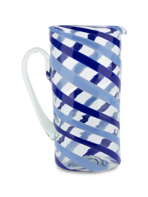 Lisa Corti striped glass pitcher Blue 26SPITCHERGL