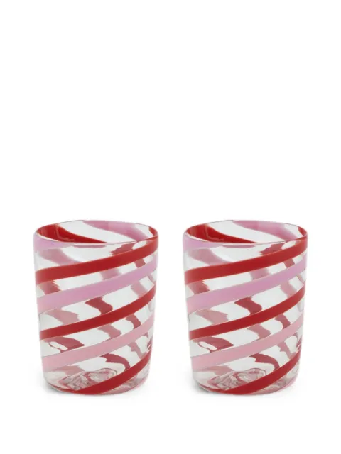 Lisa Corti x Canna Spiral decorative glasses (set of two) Red 26SGLASSGL